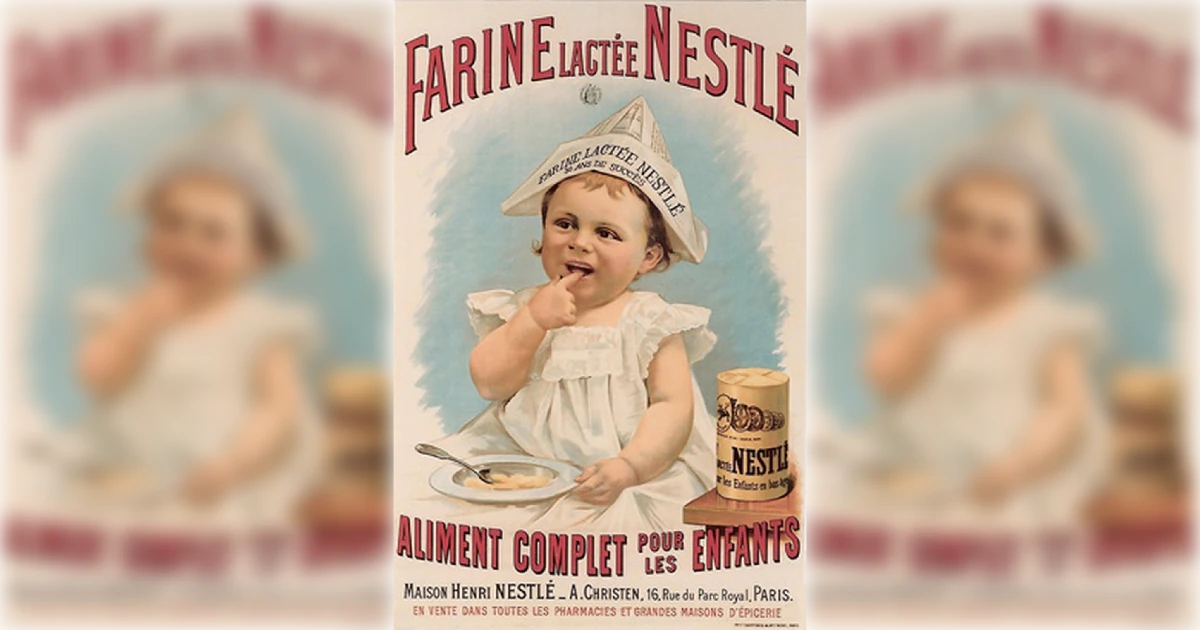 Nestle FARINE LACTE E Vintage Ad