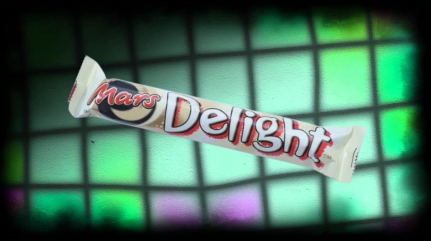 Mars Delight candy bar in a white and red wrapper