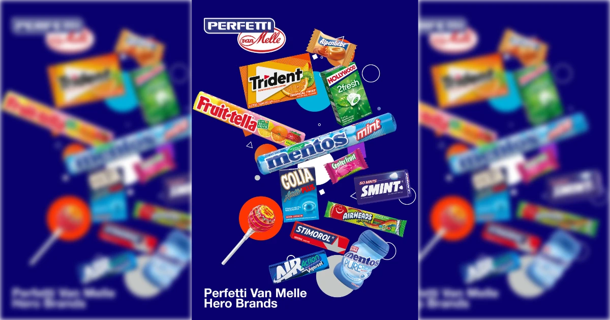 Perfetti Van Melle hero brands: Mentos, Trident, Airheads, Smint, Fruit-tella