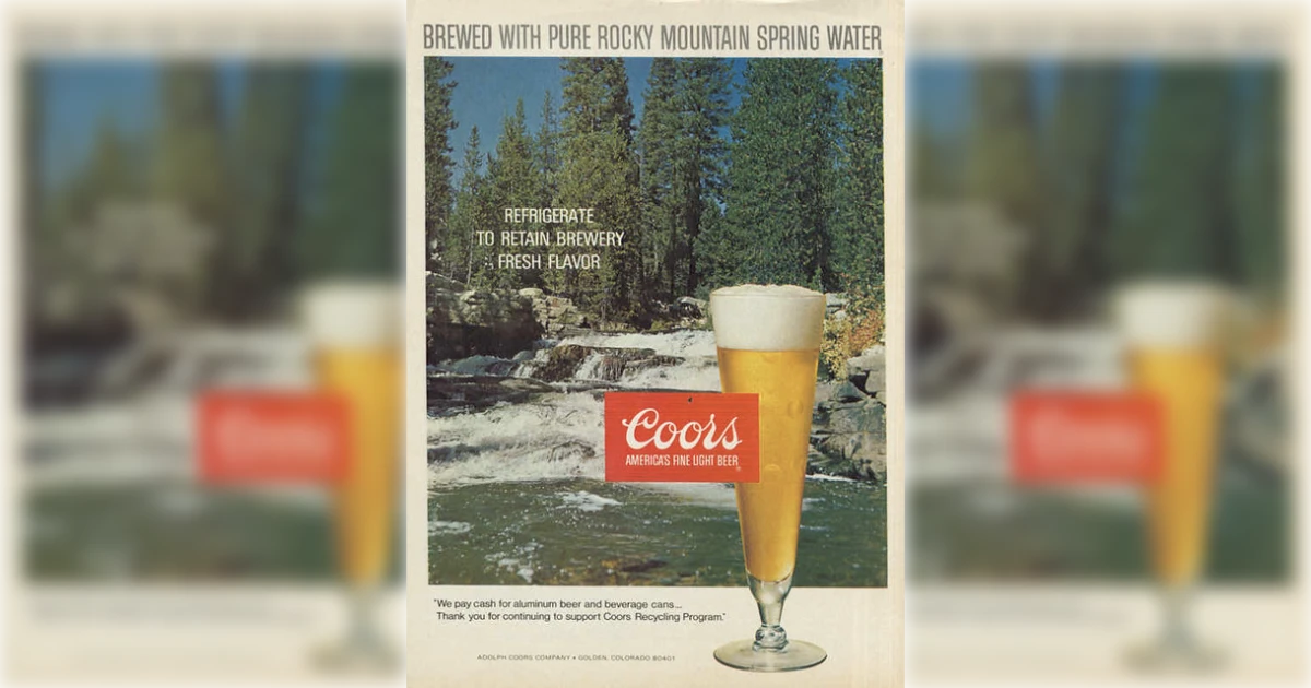 Brewed With Pure Rocky Mountain Spring Water Coors