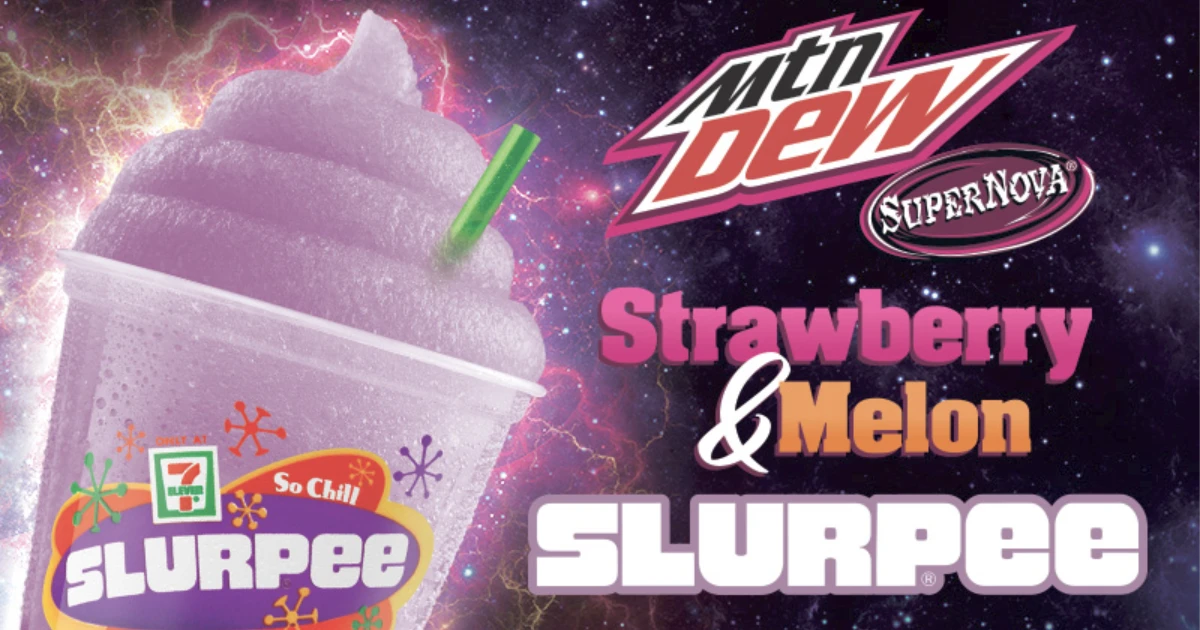 PepsiCo Mtn Dew Supernova strawberry melon 7-Eleven Slurpee promotional ad