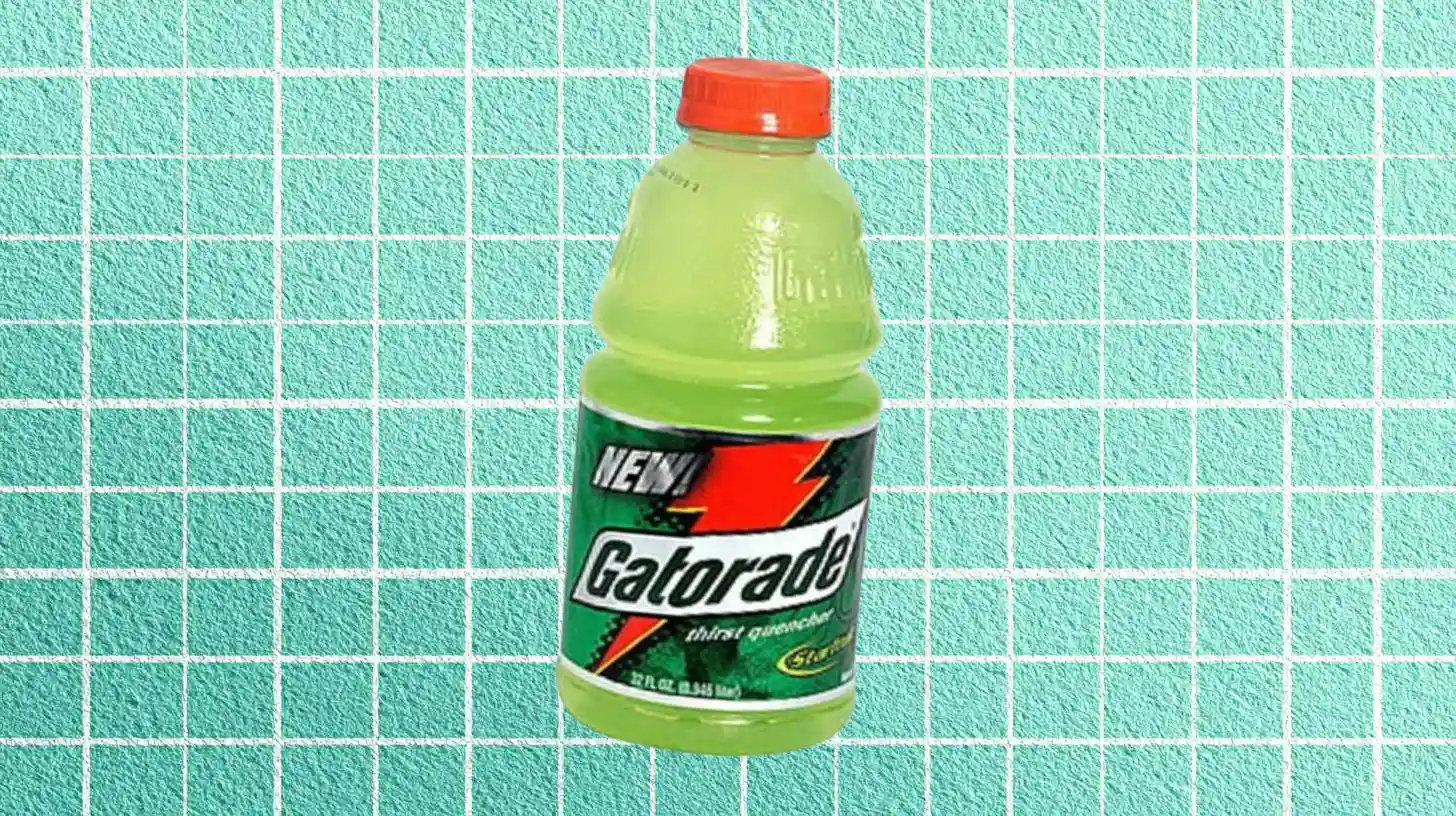 Gatorade Starfruit 32 oz bottle, pale green drink with green label