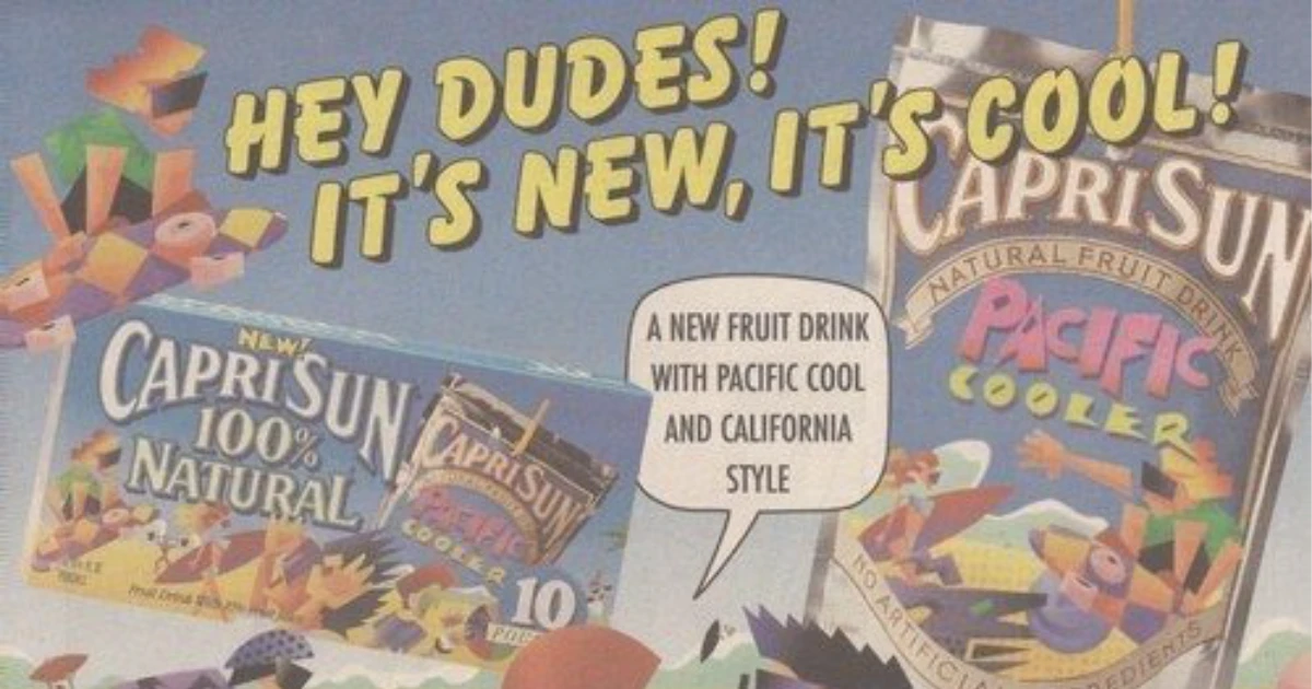 Capri Sun Vintage Capri Sun Pacific Cooler pouch print advertisement