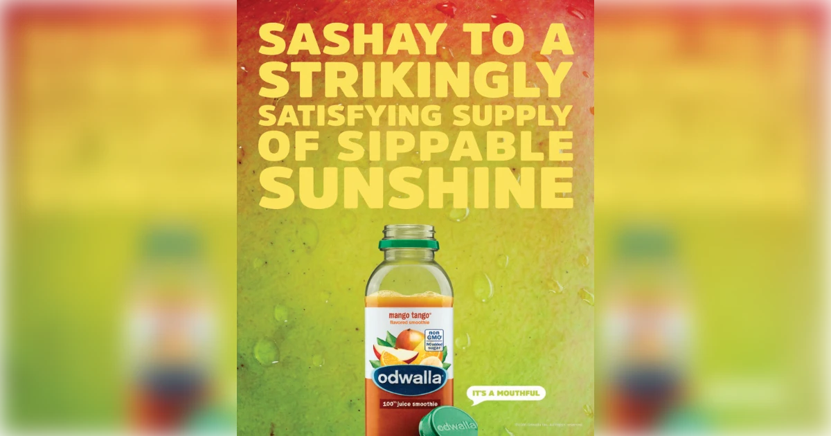 The Coca-Cola Company Odwalla Mango Tango juice smoothie bottle print advertisement