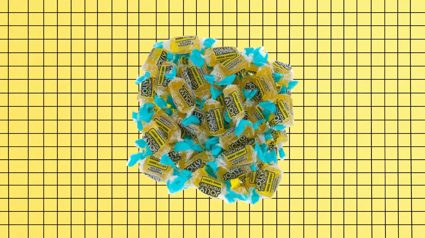 The Hershey Company Jolly Rancher Golden Pineapple hard candies in wrappers