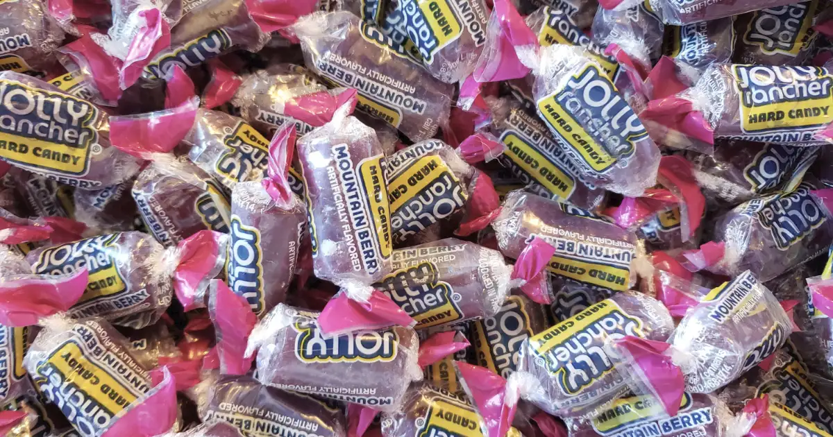 The Hershey Company Jolly Rancher Mountain Berry hard candies in pink wrappers