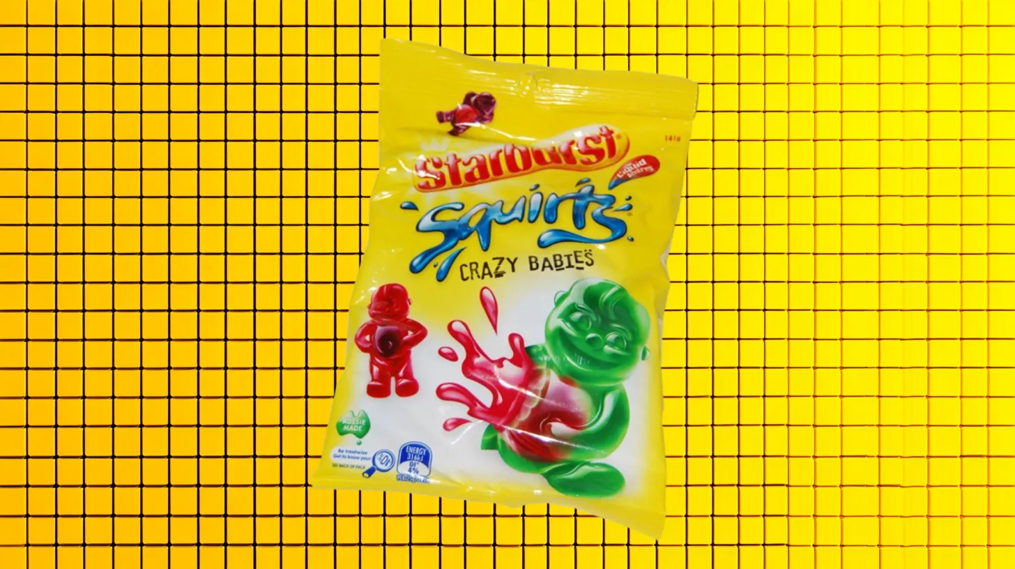 Mars, Inc. Yellow bag of Starburst Squirts Crazy Babies gummy candy