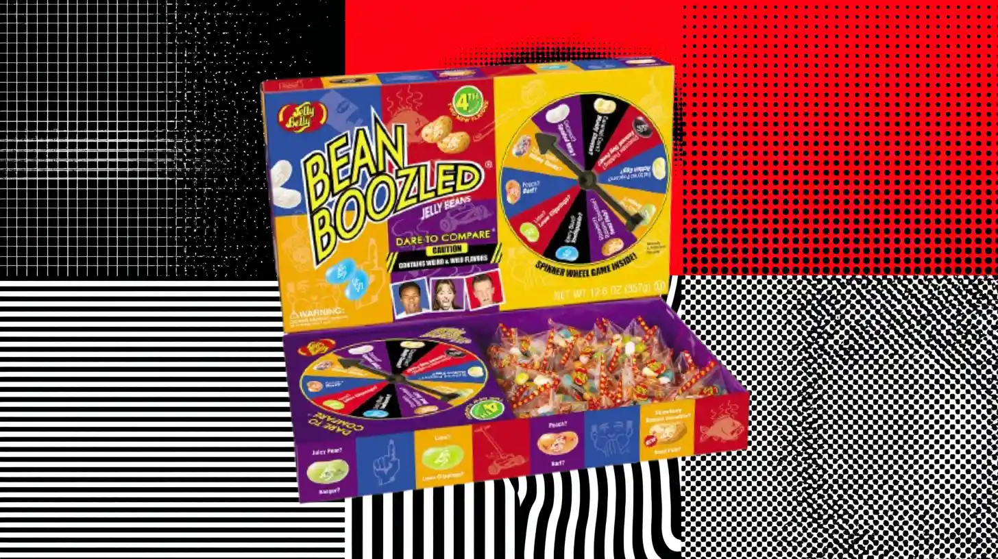 Jelly Belly BeanBoozled 4th edition jelly bean box with spinner wheel game