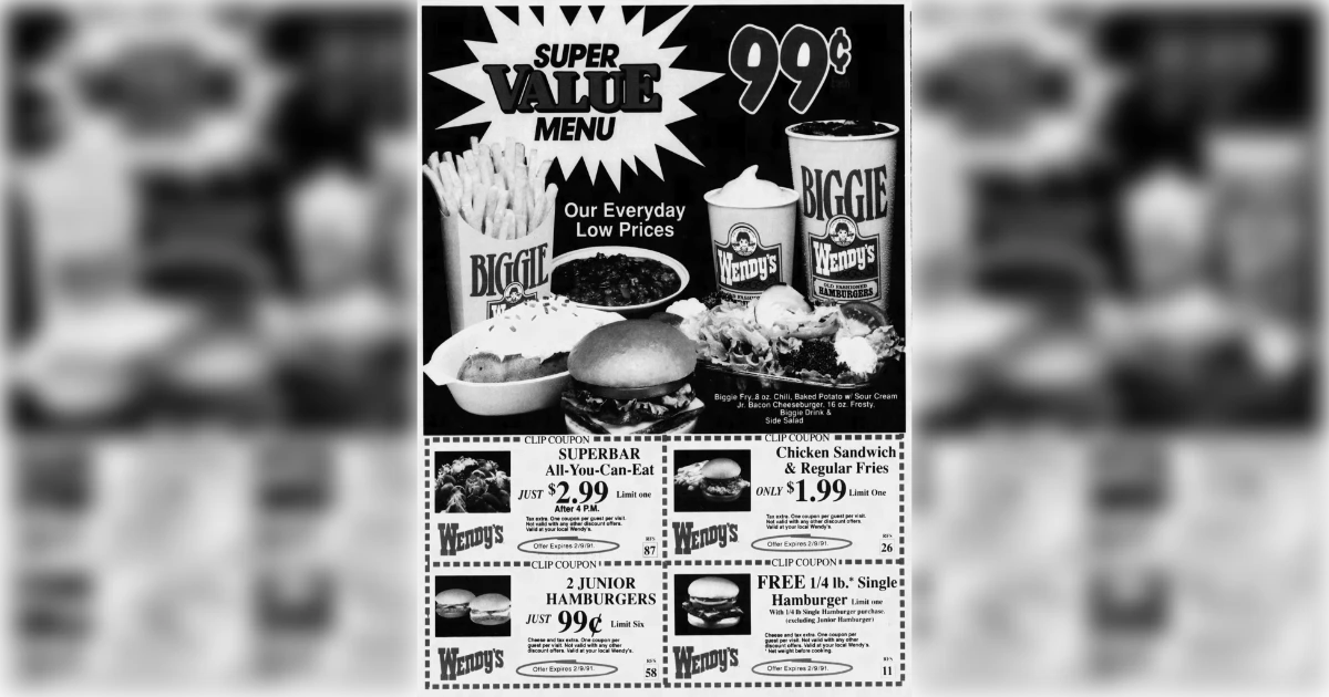 Wendy's 99 Super Value Menu