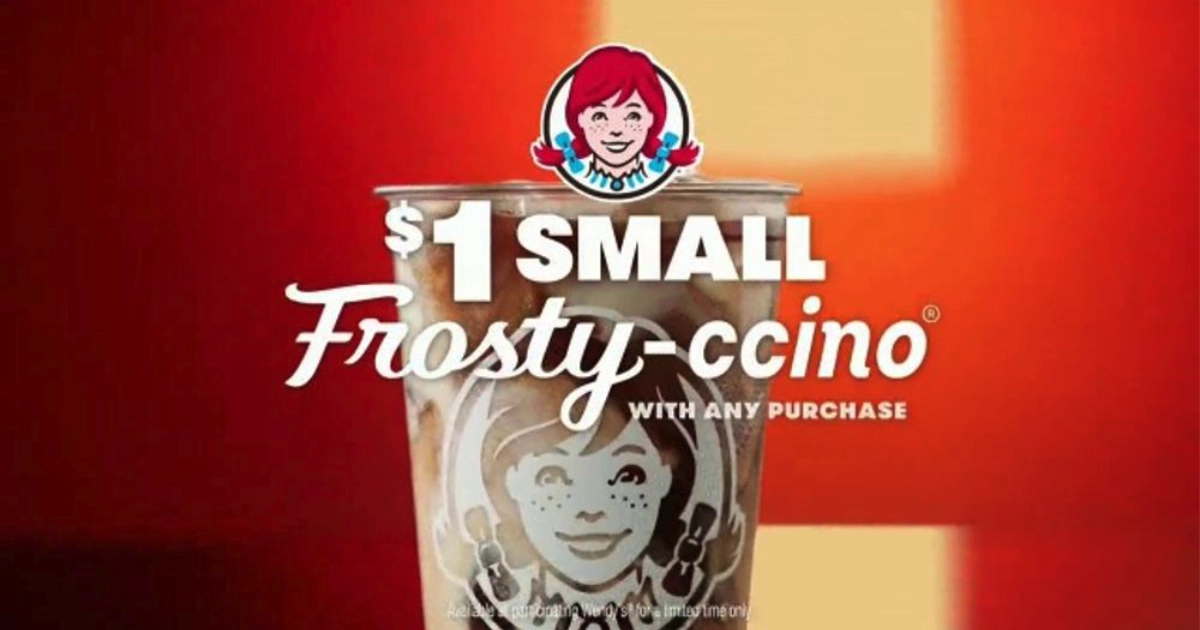 Wendy's Wendy's Frosty-ccino plastic cup in dollar promotion ad