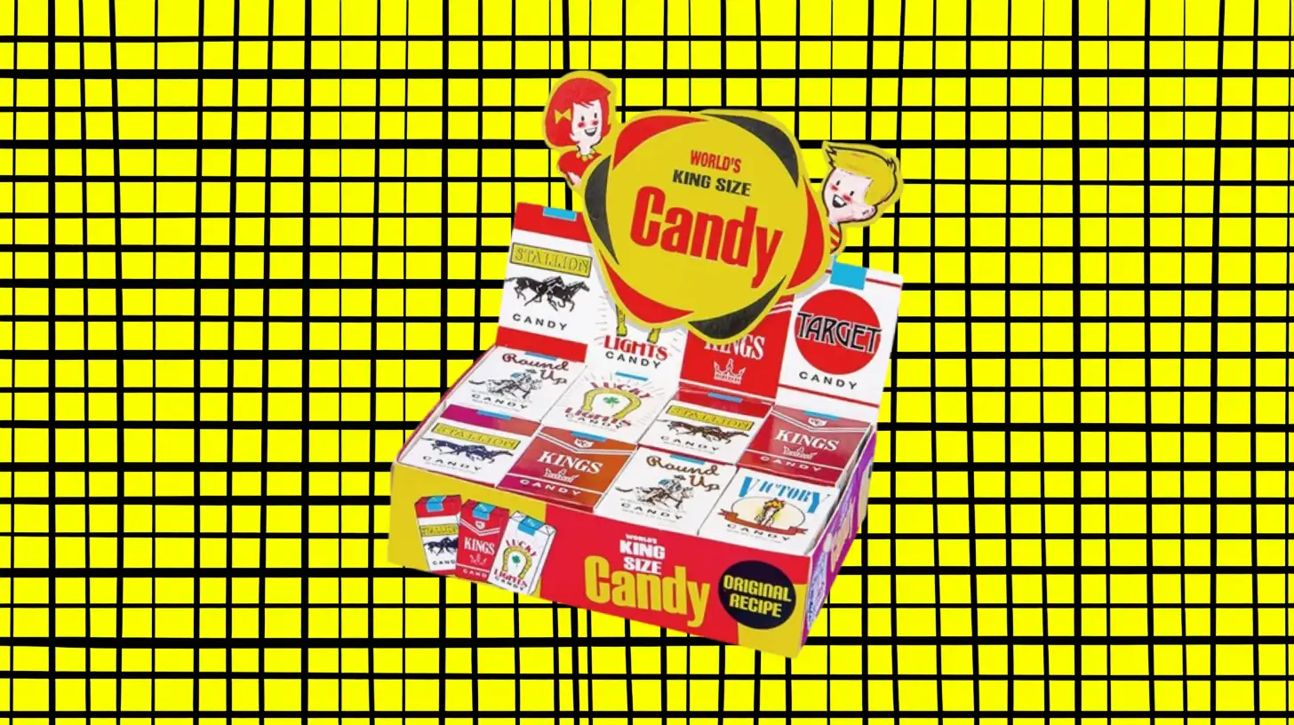 world's king size candy cigarettes (0.63 oz.)  Candy  Adams Cheese Shop Keep a couple packs around to take the edge off The Dark History of Candy
