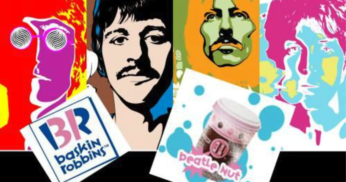 Baskin-Robbins Baskin-Robbins Beatle Nut ice cream pint with pop art Beatles portraits