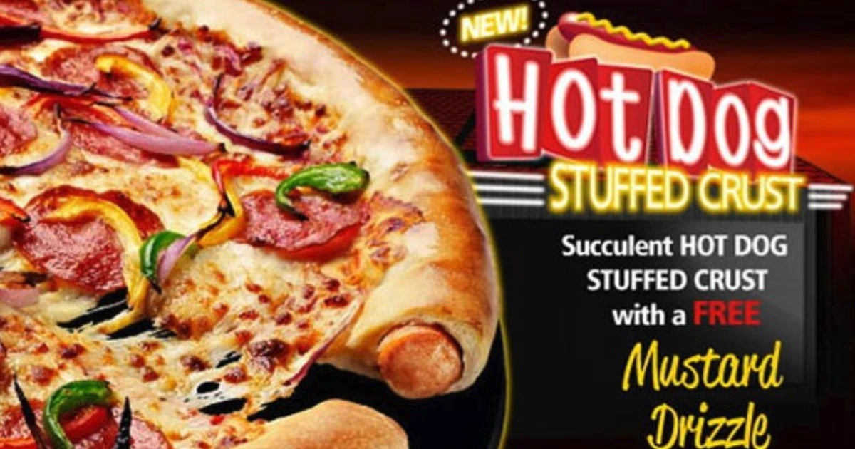Pizza Hut Hot Dog Stuffed Crust Pizza