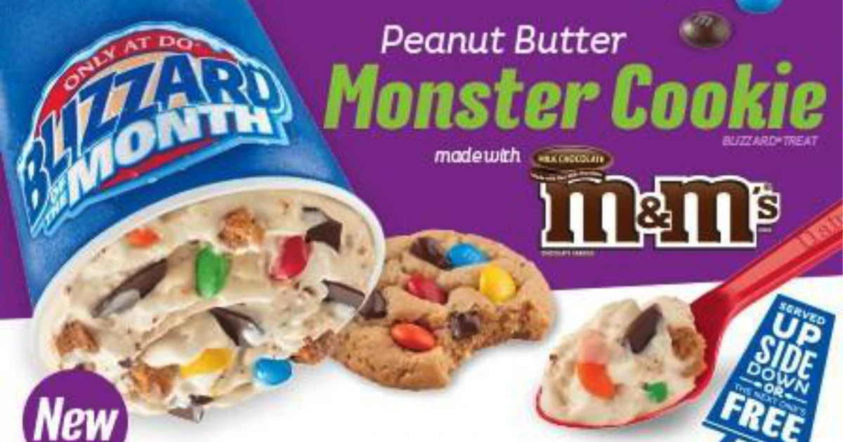 Dairy Queen M M S Peanut Butter Monster Cookie Blizzard
