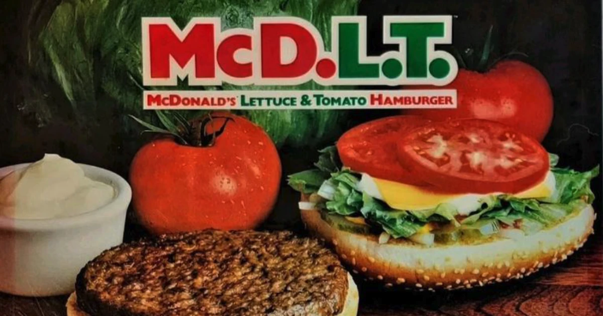 McDLT lettuce and tomato hamburger vintage McDonald’s advertisement