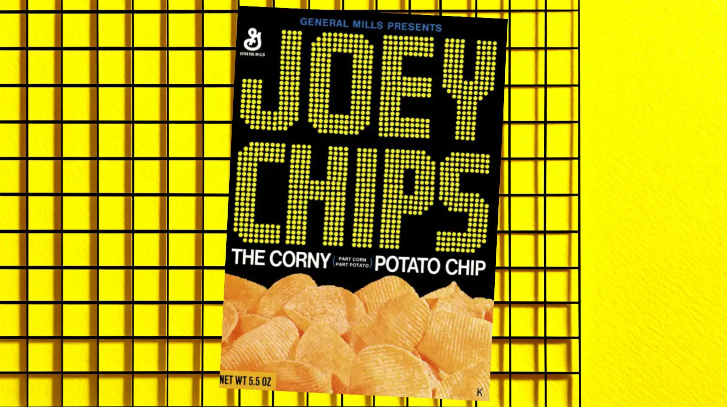 General Mills Joey Chips bag, the corny potato chip
