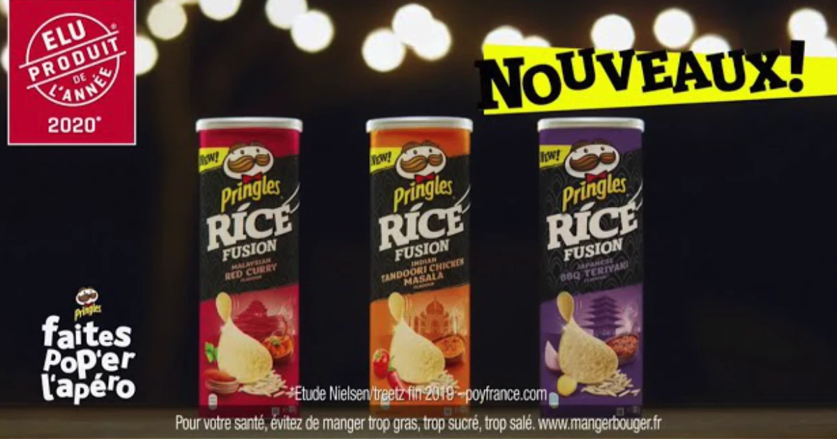 Kellanova Three Pringles Rice Fusion cans: red curry, tandoori masala, BBQ teriyaki
