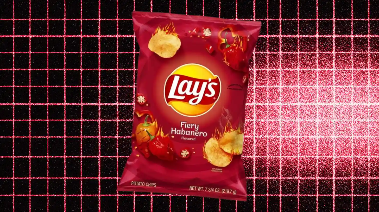 Lay’s Fiery Habanero flavored potato chips bag