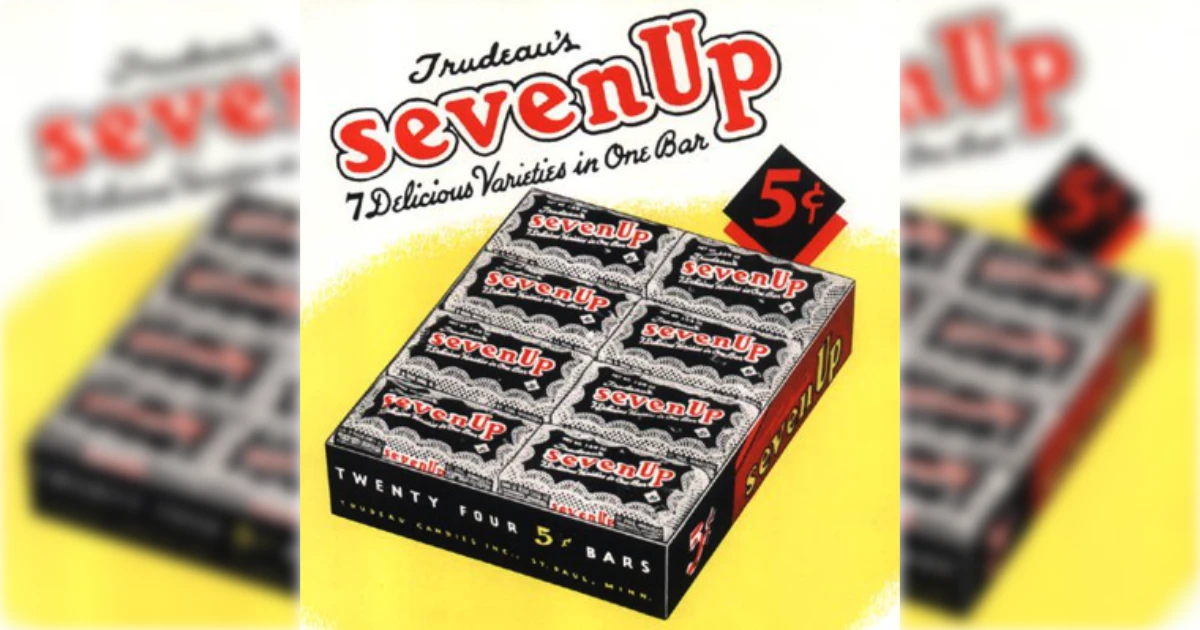 Seven Up Candy Bar Vintage Ad