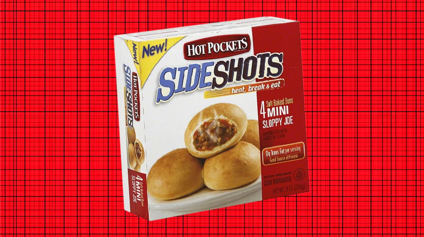Hot Pockets Sideshots Mini Sloppy Joe box with baked buns
