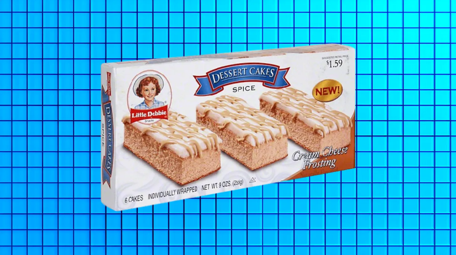 McKee Foods Little Debbie Spice Dessert Cakes box with cream cheese frosting