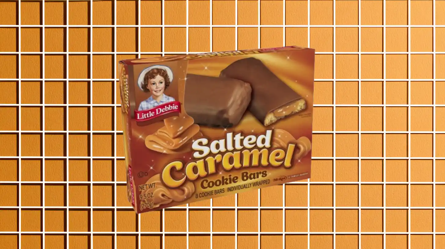 McKee Foods Little Debbie Salted Caramel Cookie Bars box with chocolate-covered bars