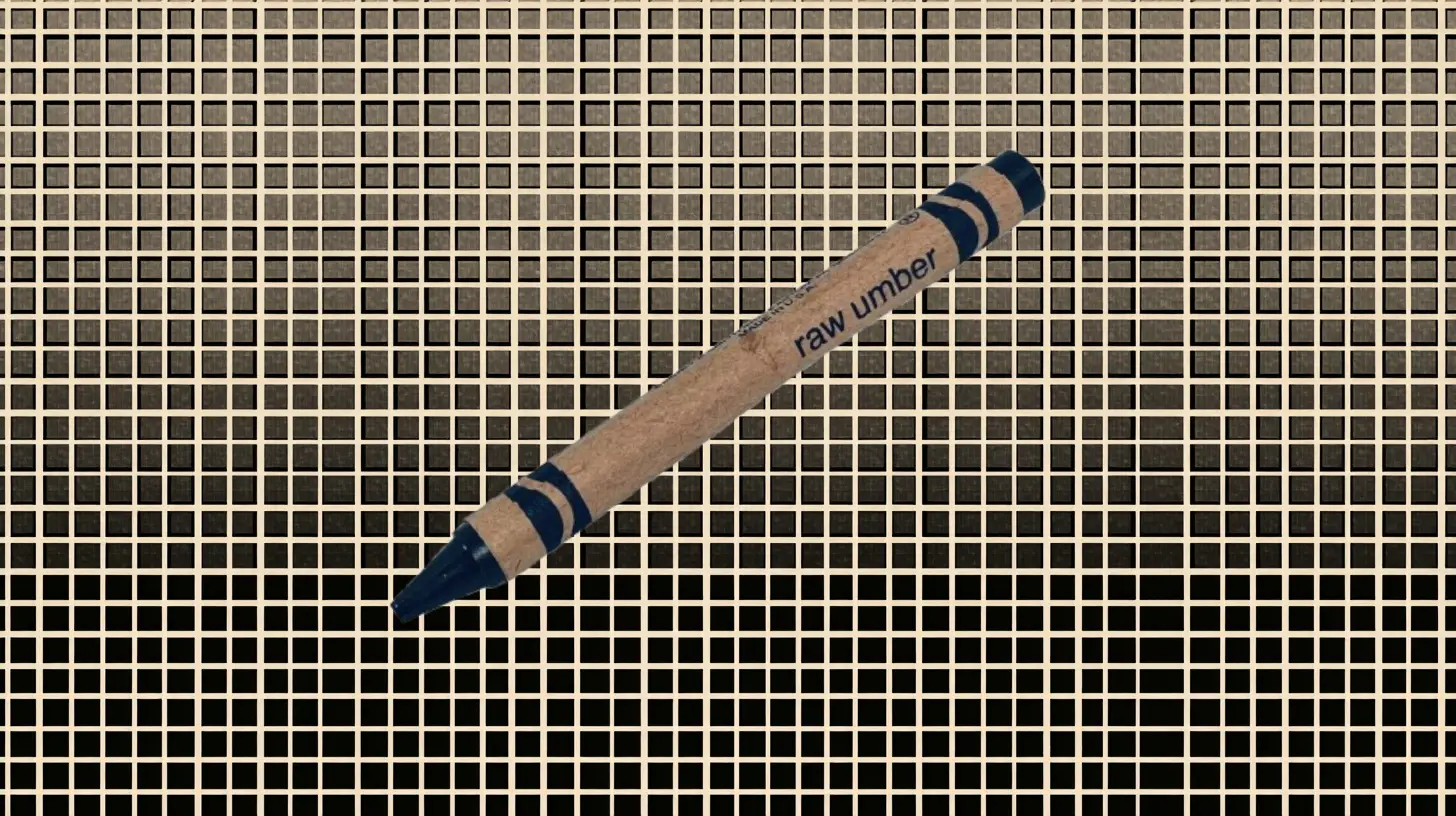Crayola Crayola raw umber crayon with kraft paper wrapper and navy tip