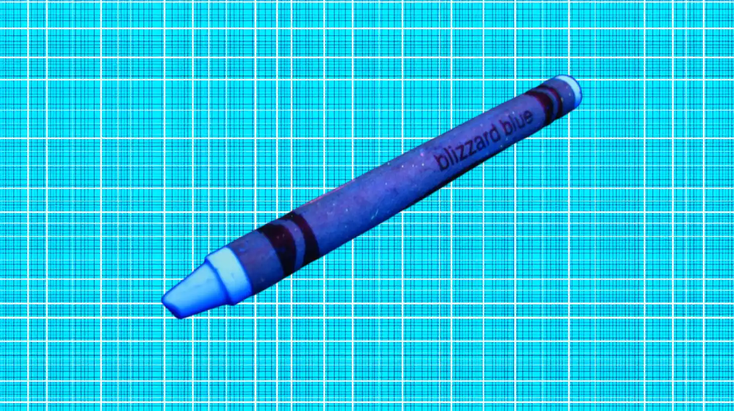 Crayola Blizzard Blue crayon with pale icy blue tip