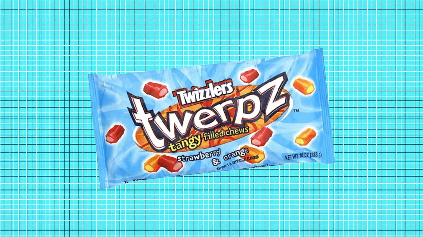 Twizzlers Twizzlers Twerpz tangy filled chews bag in strawberry and orange
