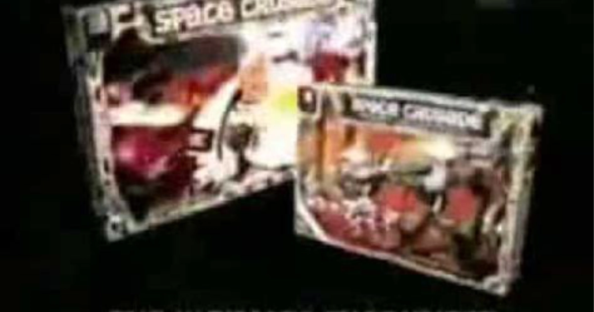 Space Crusade Two boxed Space Crusade board game sets in a television commercial still