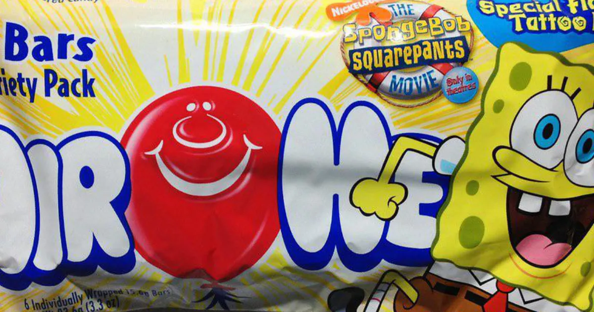 Airheads variety pack with SpongeBob SquarePants Movie tattoo promotion