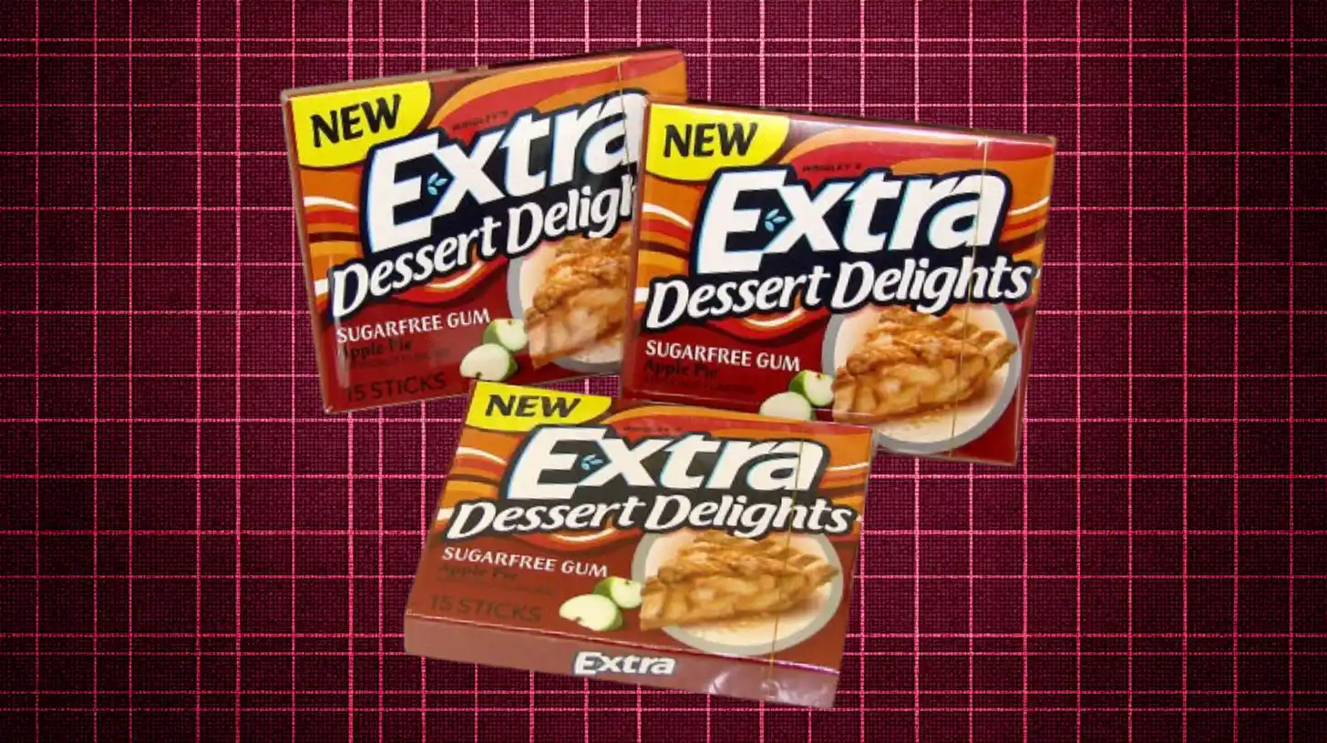 Wrigley's Three Extra Dessert Delights Apple Pie sugarfree gum packs