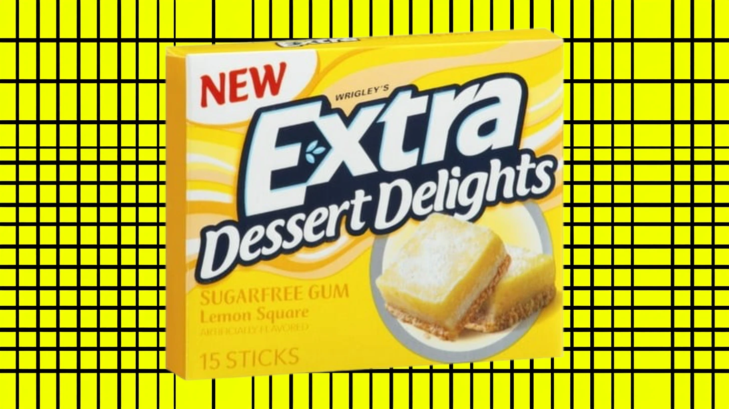 Wrigley's Yellow Extra Dessert Delights Lemon Square sugarfree gum pack