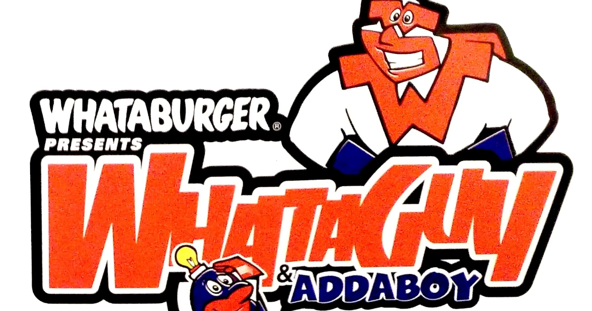 Whataguy and Addaboy in Whataburger promotional art — Whataburger Logo art for the Whataburger mascots Whataguy and Addaboy in orange and white