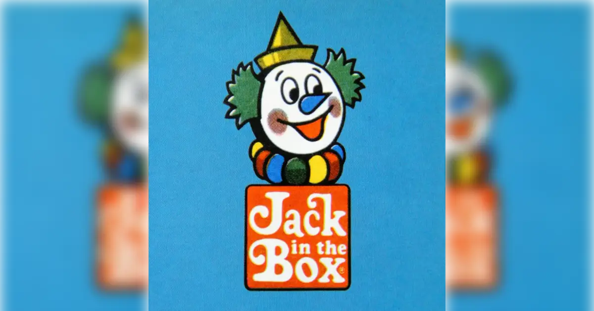 The original Jack in the Box clown logo — Jack in the Box Vintage Jack in the Box clown logo on blue background