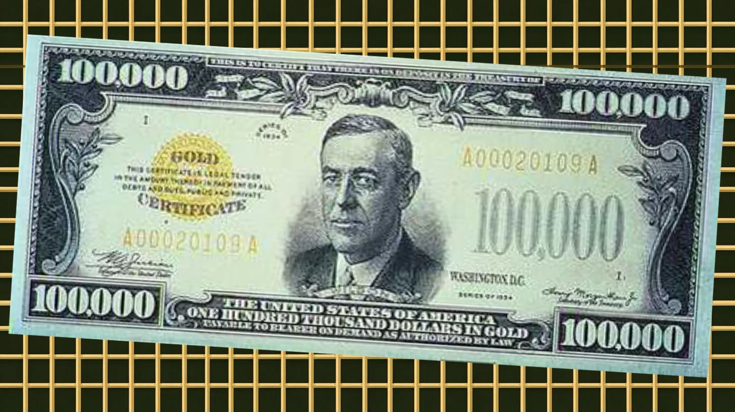 100 000 Gold Certificate