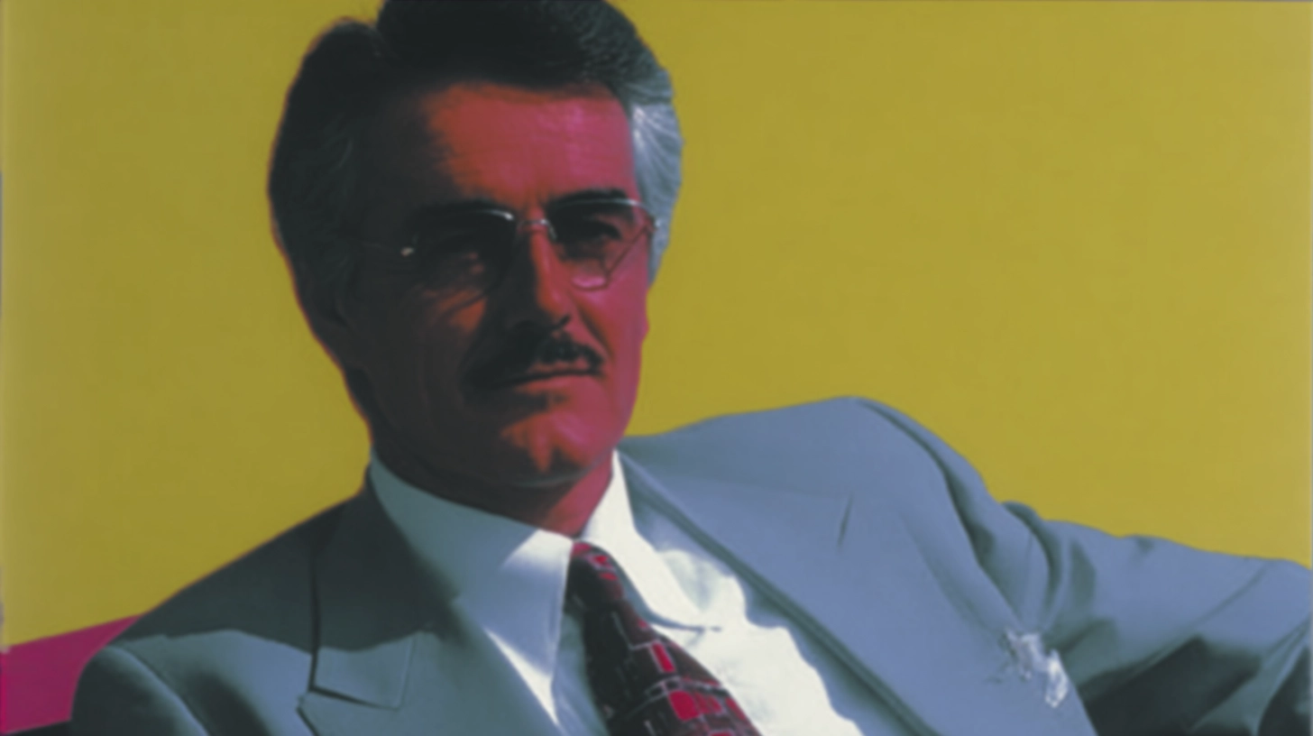 Giuseppe Greco © History Oasis Giuseppe Greco portrait with mustache and glasses in a gray suit