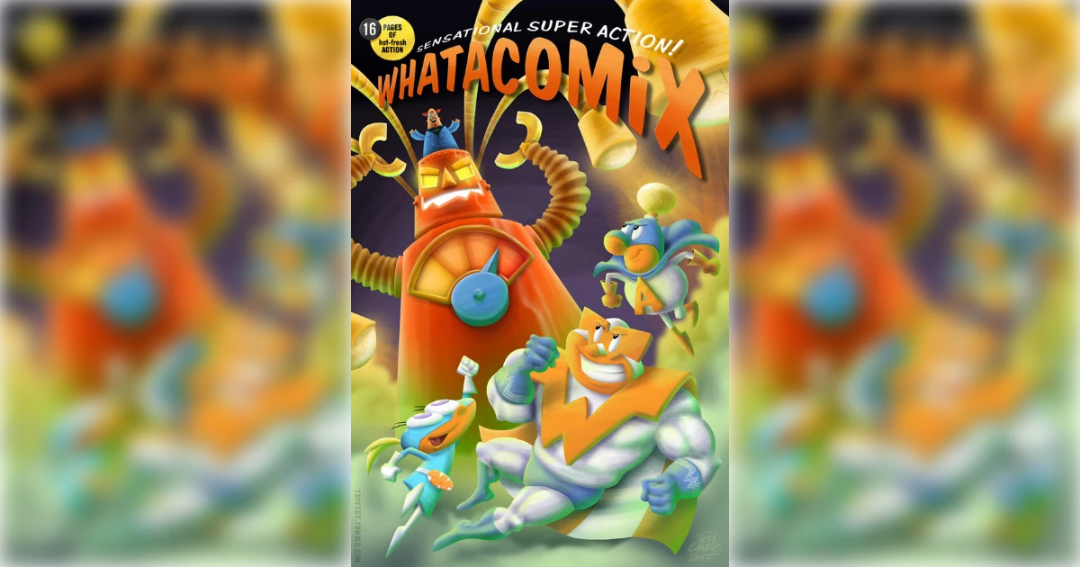 Whataburger Whatacomix comic book cover with Whataguy and cartoon sidekicks