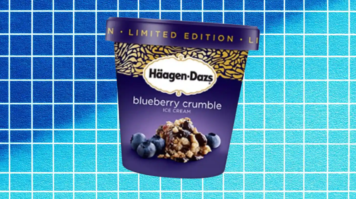 Häagen-Dazs blueberry crumble limited edition ice cream pint in purple carton