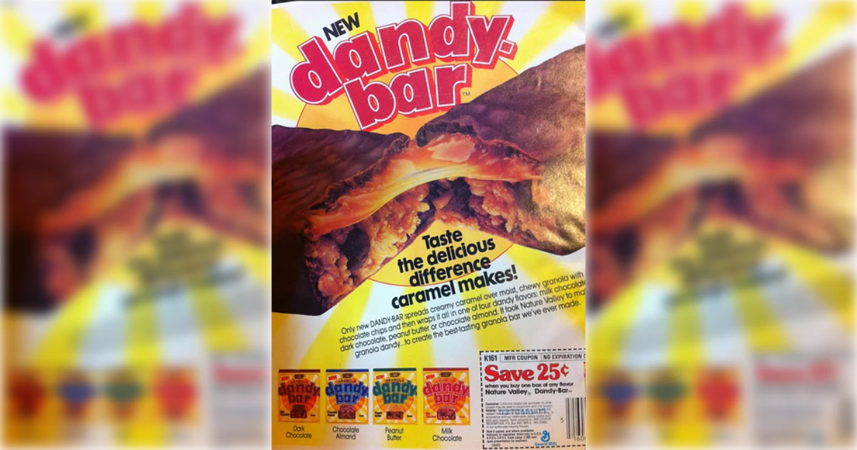 Nature Valley Dandy-Bar magazine ad with caramel granola bar and coupon