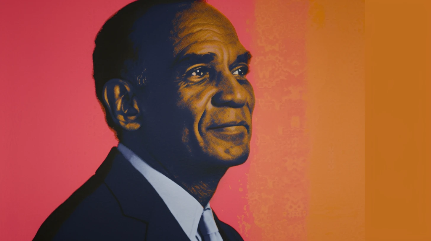 Kenneth Chenault © History Oasis Kenneth Chenault portrait in a dark suit against pink and orange