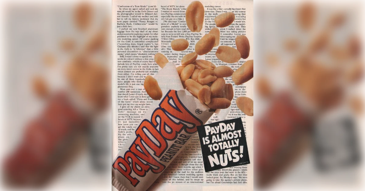 Hollywood Candy Company Payday Vintage Ad