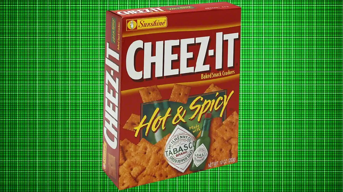 McIlhenny / Sunshine CHEEZ IT HOT SPICY WITH TABASCO GREEN PEPPER SAUCE