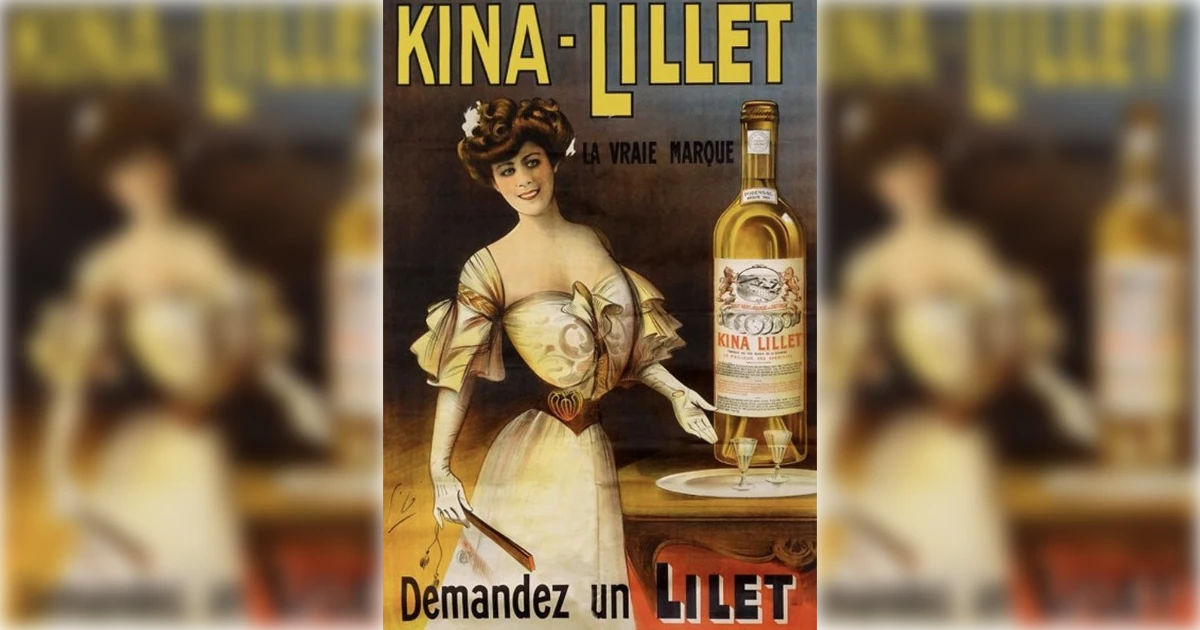 Kina-Lillet Kina Lillet vintage French poster with woman holding bottle