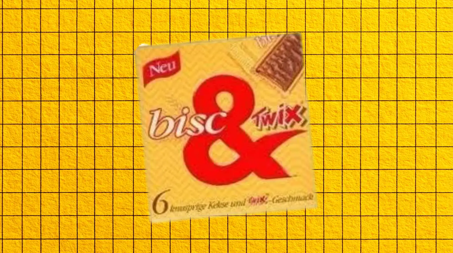 Mars, Inc. German bisc & Twix biscuit pack with a large red ampersand