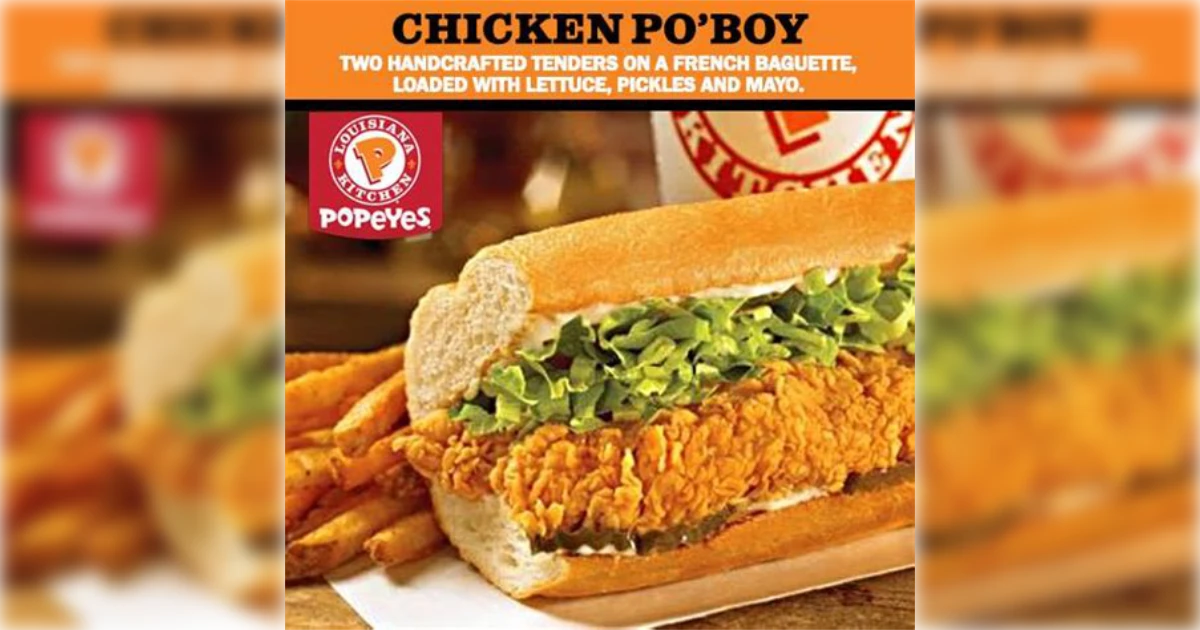 Popeyes Chicken Po Boy