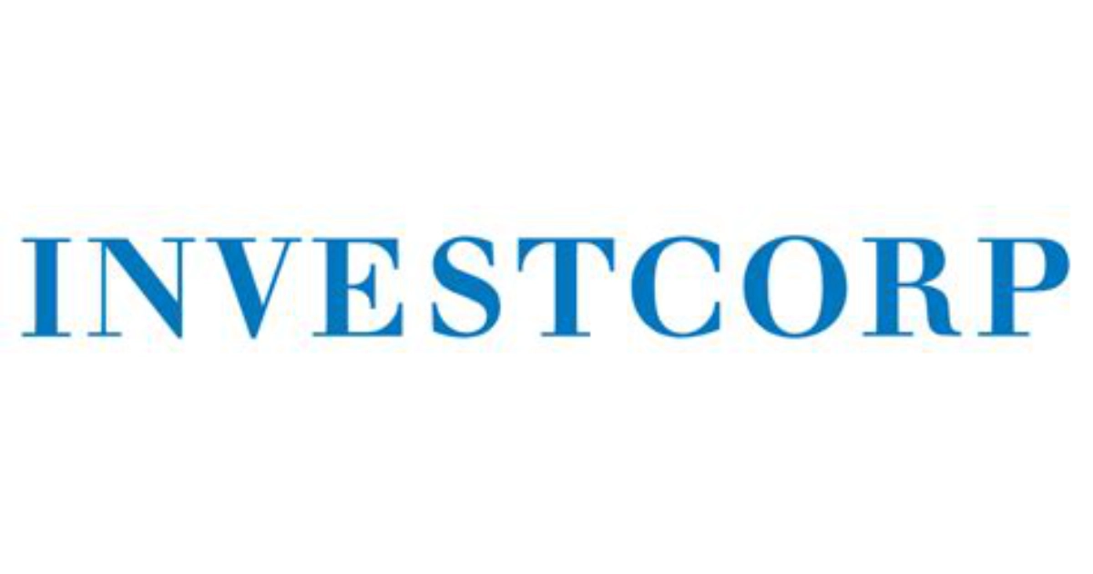 Investcorp Investcorp corporate wordmark logo in blue serif type