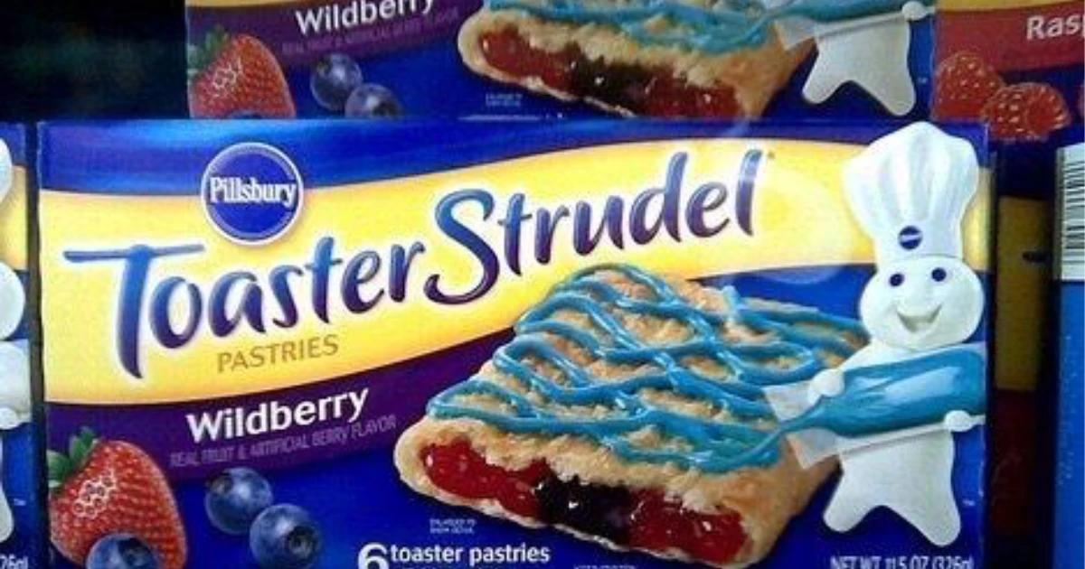 Pillsbury Wildberry Toaster Strudel With Blue Icing