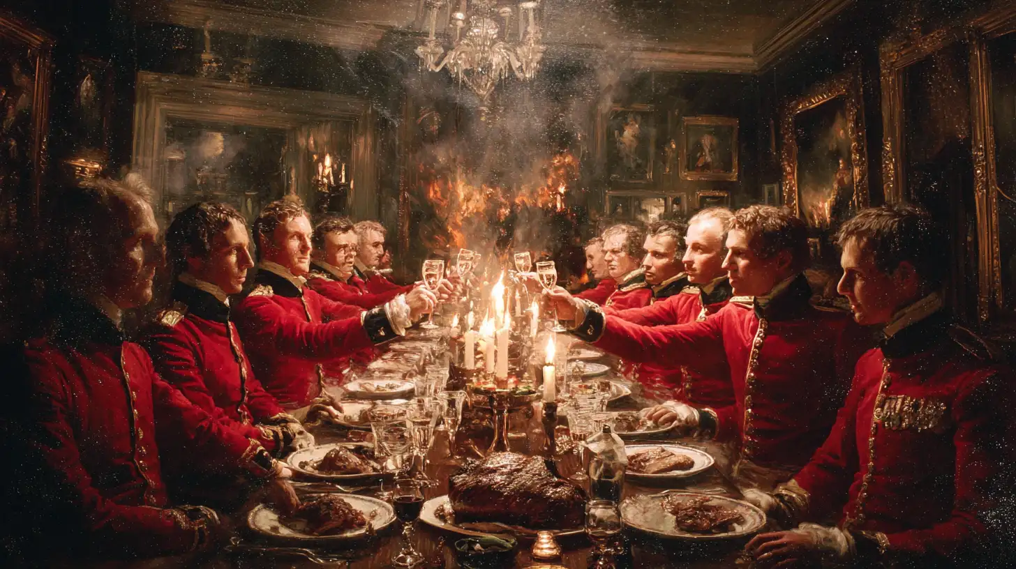 The British enjoying a feast at the White House © History Oasis THE PRESIDENT S ABANDONED DINNER PARTY WAR OF 1812