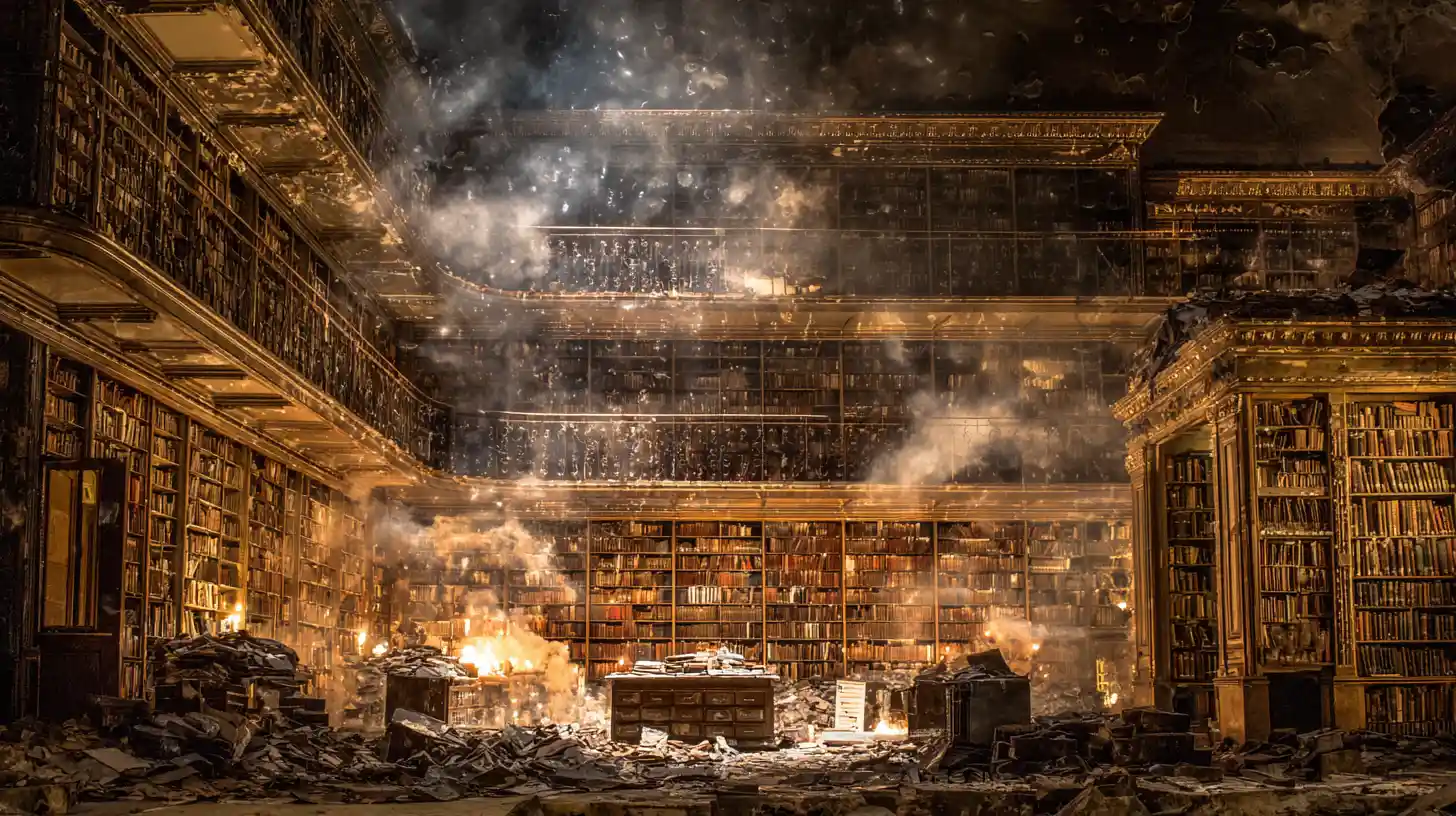 The burning of the Library of Congress © History Oasis THE LIBRARY OF CONGRESS LOST 3 000 BOOKS WAR OF 1812